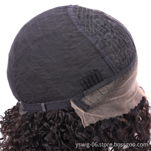 Highlight 13x1 Lace Front Human Hair Wigs Preplucked 1b# Curly Wave Brazilian Remy Human Hair Wig T Part Wig